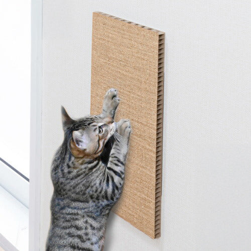 サンコー 吸着 壁に貼れる猫のつめとぎ 麻 45×22cm 厚み15cm 爪とぎ つめとぎ お手入れ 猫 ねこ 猫用 壁 角 貼れる はがせる