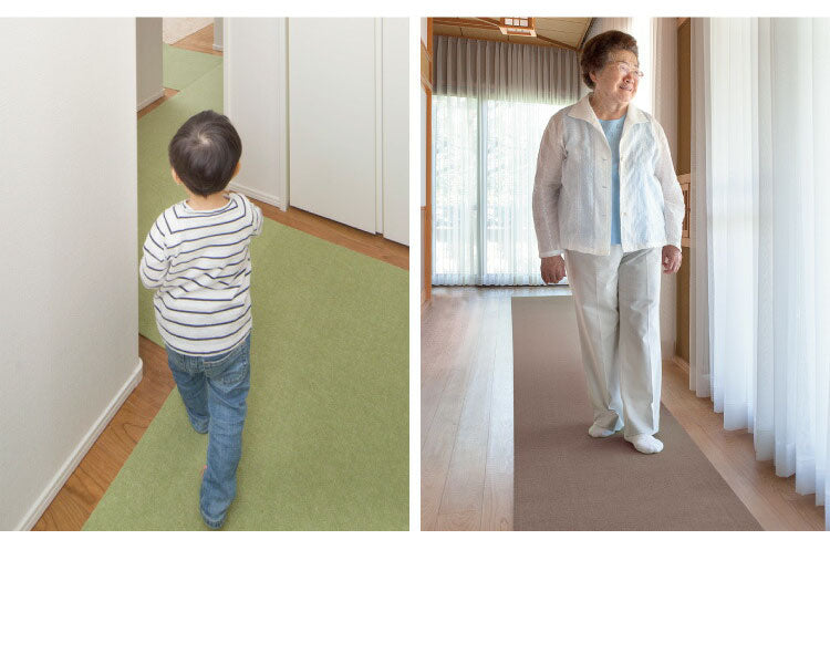 サンコー おくだけ吸着 ズレない マット 90×800cm 厚さ4mm 日本製 はっ水 撥水 洗える 洗濯可 滑り止め ロングマット ペット用 撥水マット カーペットタイプ 無地 床暖房対応 ペット用品 犬用品 国産