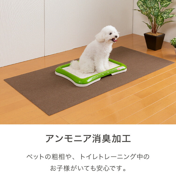 サンコー おくだけ吸着 日本製 床保護マット 60×120cm 厚さ4mm 撥水 はっ水 マット ロングマット カットできる 床暖房可 消臭 ペット用 犬 猫 いぬ ねこ