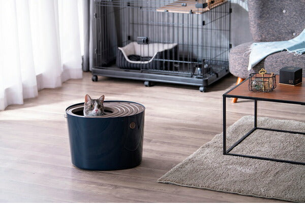 猫 トイレ ボックス型 蓋付 上から猫トイレ プチ PUNT-430 ネコトイレ 箱型 掃除しやすい 散らからない 猫砂 ねこすな アイリスオーヤマ