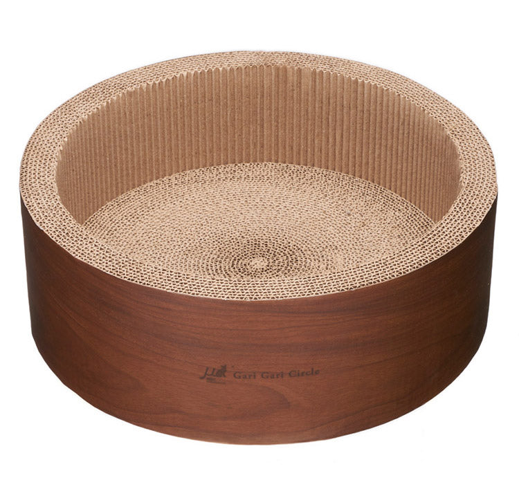 エイムクリエイツ ガリガリサークルインテリア ダルブラウン 爪とぎ 猫用爪とぎ 段ボール ダンボール ガリガリ