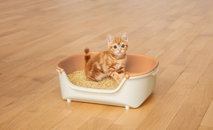 エステー ニャンとも清潔トイレ すいすいコンパクト アイボリー&ペールオレンジ 猫トイレ 猫用トイレ システムトイレ 猫用システムトイレ ニャンとも にゃんとも
