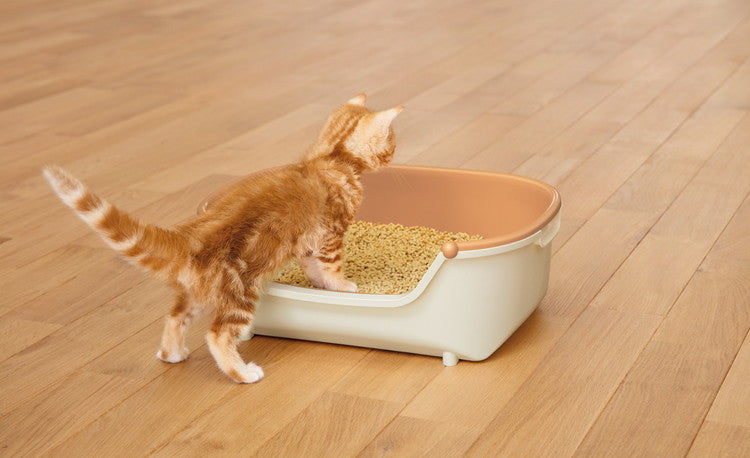エステー ニャンとも清潔トイレ すいすいコンパクト アイボリー&ペールオレンジ 猫トイレ 猫用トイレ システムトイレ 猫用システムトイレ ニャンとも にゃんとも