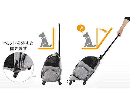 エアバギー フィット AIR BUGGY FITT 耐荷重10kg キャスター付ペットキャリー キャリー カート ペットカート 散歩 お出かけ 旅行 通院 軽量 多頭飼い 折りたたみ 小型犬用