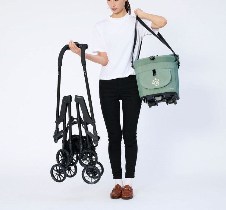 compet milimili Carry ミリミリ キャリー ペットカート バスケット取り外し 折りたたみ 洗濯可 洗える コンパクト 軽量 ペット用 カート バギー 犬用 猫用 コンビ コムペット
