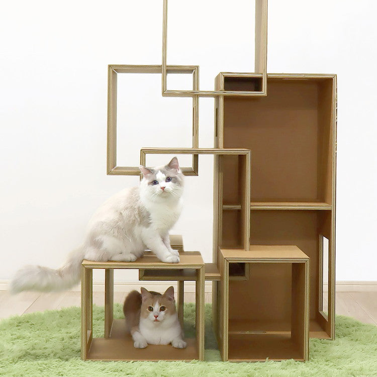 ダンボール製 紙製 キャットタワー 工具不要 大型 大きい 猫タワー キャットステップ 段ボール ダンボール ボックス 猫用 猫 キャット タワー ツリー ラージ セブンルームズ カワグチマック