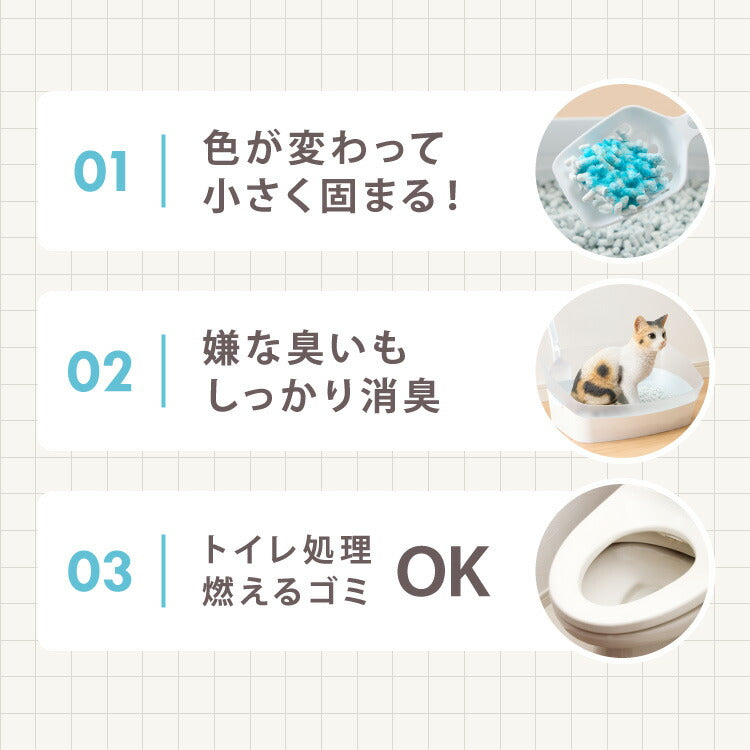 猫砂 紙 紙砂 60L 12L×5袋 日本製 国産 色が変わる 消臭 固まる 流せる トイレに流せる 燃やせる 燃えるゴミ 小さく固まる 青色に変わる 紙の猫砂 猫トイレ 大容量 ケース CL-BL60