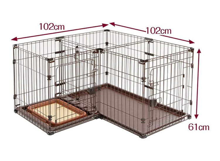 ペティオ サークル ケージ 小屋 犬用 トイレのしつけが出来る ドッグルーム 2way ゲージ 小型犬用 中型犬用 変形できる 組換え可 トイレの場所を分けられる Petio