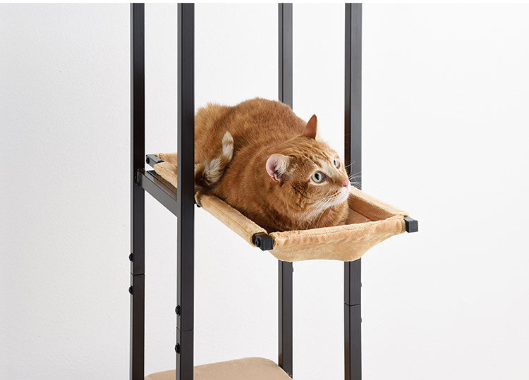 ボンビアルコン キャットベース キャットタワー 猫タワー キャットツリー 猫ツリー 突っ張り 突っ張り式 ハンモック付 スリム 省スペース インテリア ボンビ