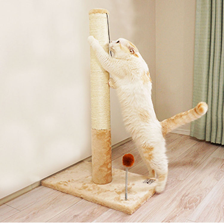 ペットプロ キャットタワー ロングポール 高さ82cm ねこがくれ 爪とぎ 爪砥ぎ キャットツリー 猫タワー 猫ツリー コンパクト 小型 猫 ねこ PETPRO