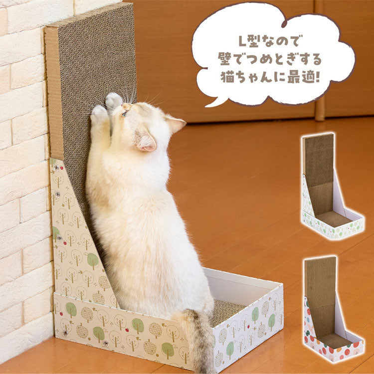 ボンビアルコン 猫のツメトギ ねこうぉーる 猫用 爪とぎ L字 L型 両面使える 段ボール ダンボール 組み立て簡単 爪砥ぎ 猫用爪とぎ 猫 壁 立てかけ ペット用