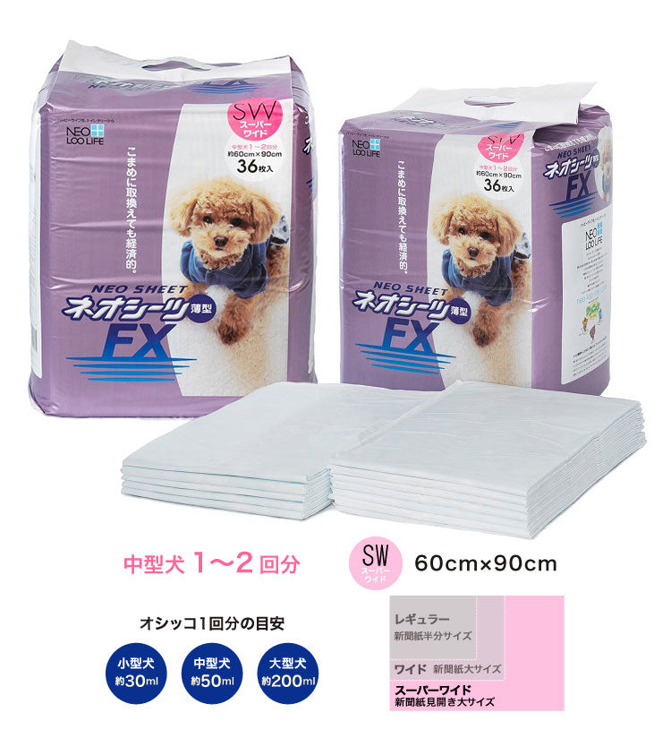 【2個セット】 コーチョー ネオシーツFX 薄型 レギュラー 180枚入 ワイド 90枚入 スーパーワイド 36枚入 使い捨て ペットシーツ ペット用シーツ トイレシート