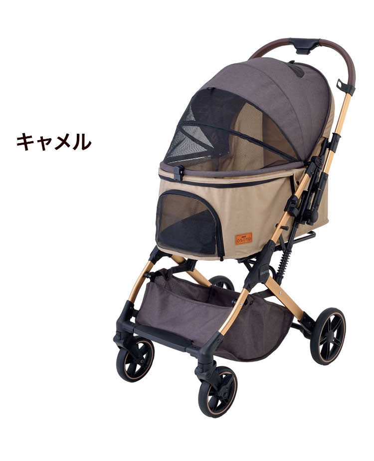 ジェックス OSOTO GRACE QC ペットカート カート キャリー リバーシブルハンドル 折りたたみ コンパクト バギー ハウス オソト グレース 通院 お出かけ お散歩 旅行 犬用 小型犬 猫用 多頭 GEX