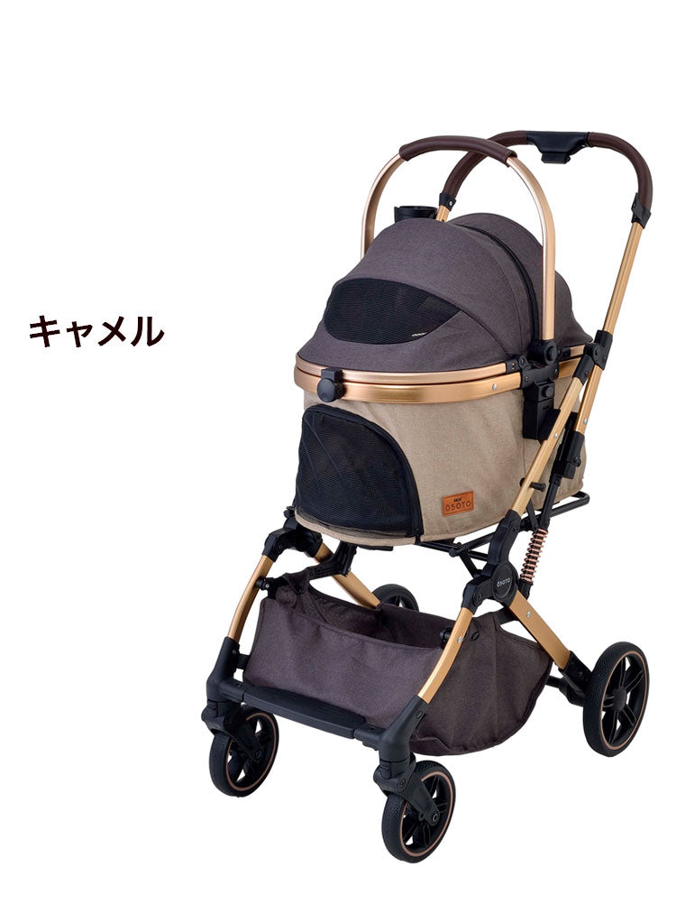 ジェックス OSOTO GRACE RC ペットカート カート キャリー バスケット取り外し 着脱式 折りたたみ コンパクト バギー ハウス オソト グレース 通院 お出かけ お散歩 旅行 犬用 小型犬 猫用 多頭 GEX