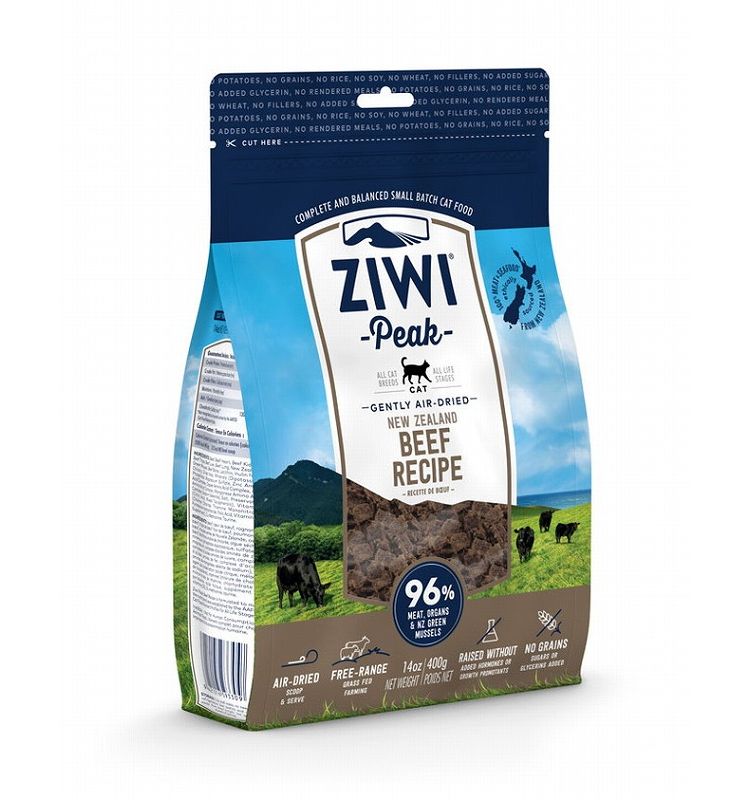 ジウィピーク エアドライ キャットフード グラスフェッドビーフ 400g ZIWI PEAK 猫用 キャット 主食 フード 牛肉