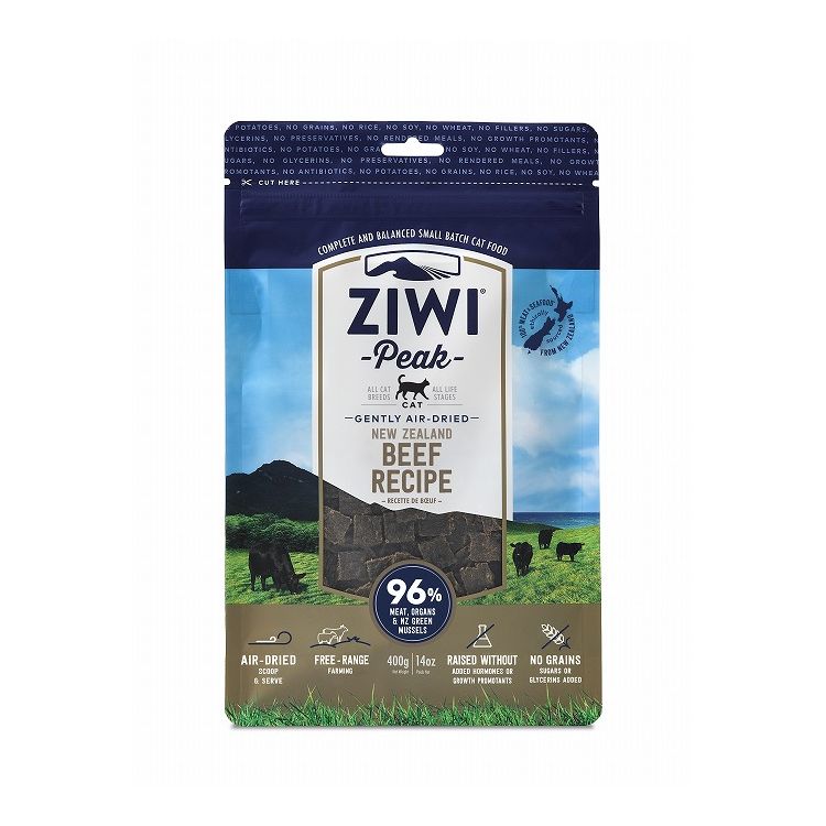 ジウィピーク エアドライ キャットフード グラスフェッドビーフ 400g ZIWI PEAK 猫用 キャット 主食 フード 牛肉