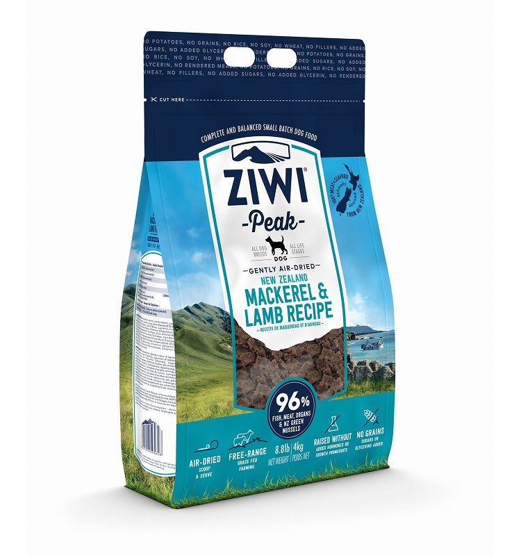ジウィピーク エアドライ ドッグフード マッカロー&ラム 4kg ZIWI PEAK 犬用 ドッグ 主食 フード 羊肉