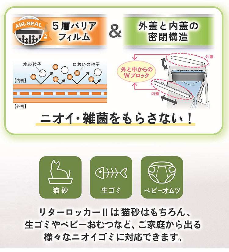 リターロッカーII カートリッジ 取替カートリッジ 3個入 取り換え用 取替用 リターロッカー 専用カートリッジ 詰め替え ゴミ箱 ごみ箱 猫用 ねこ用 ペット用 猫用ゴミ箱