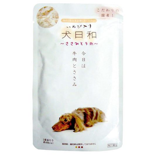 (まとめ）犬日和レトルト ささみと牛肉 80g（ペット用品・犬用フード）【×30セット】 (代引不可)