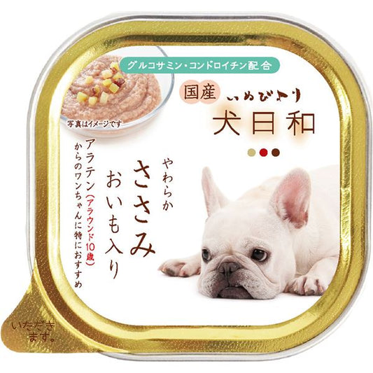 (まとめ）犬日和トレイ ささみ アラウンド10歳 100g（ペット用品・犬用フード）【×24セット】 (代引不可)