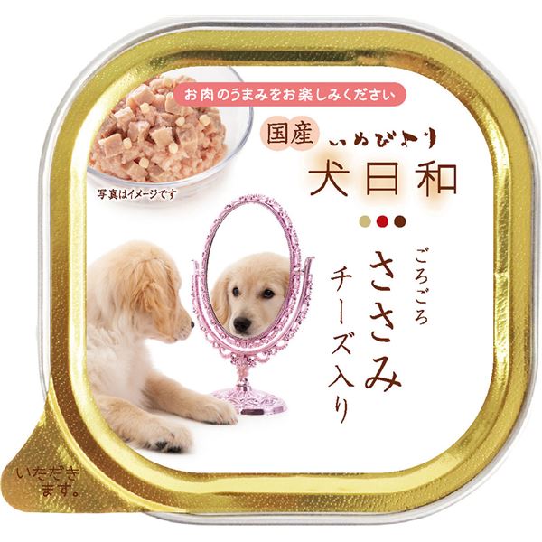 (まとめ）犬日和トレイ ささみ チーズ入り 100g（ペット用品・犬用フード）【×24セット】 (代引不可)