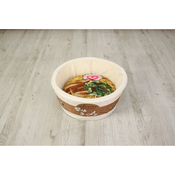 ペットハウス ペットベッド 約幅48cm カップ麺 しょうゆラーメン マジックテープ式ふた付き ウレタン お手入れ簡単 犬 猫 (代引不可)