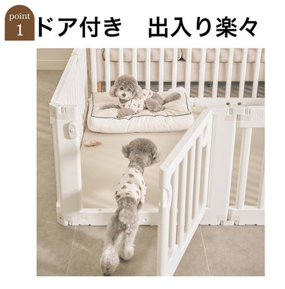 inuipet ペットサークル 120×140cm 8枚セット ドア付き ペット マット 滑り止めマット ドッグマット 滑り止め フローリング 滑らない フロアマット 犬 猫 おしゃれ カーペット ペット用(代引不可)