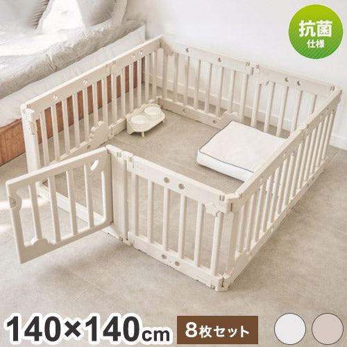 inuipet ペットサークル 140×140cm ドア付き 8枚セット ペット マット 滑り止めマット ドッグマット 滑り止め フローリング 滑らない フロアマット 犬 猫 おしゃれ カーペット ペット用(代引不可)