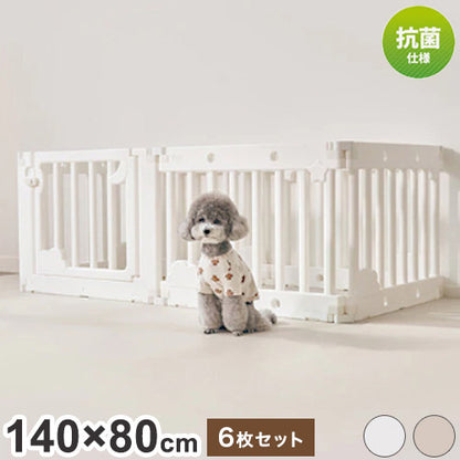 inuipet ペットサークル 140×80cm ドア付き 6枚セット ペット マット 滑り止めマット ドッグマット 滑り止め フローリング 滑らない フロアマット 犬 猫 おしゃれ カーペット ペット用(代引不可)