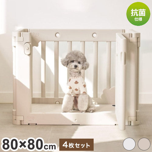 inuipet ペットサークル 80×80cm 4枚セット ドア付き ペット マット 滑り止めマット ドッグマット 滑り止め フローリング 滑らない フロアマット 犬 猫 おしゃれ カーペット ペット用(代引不可)