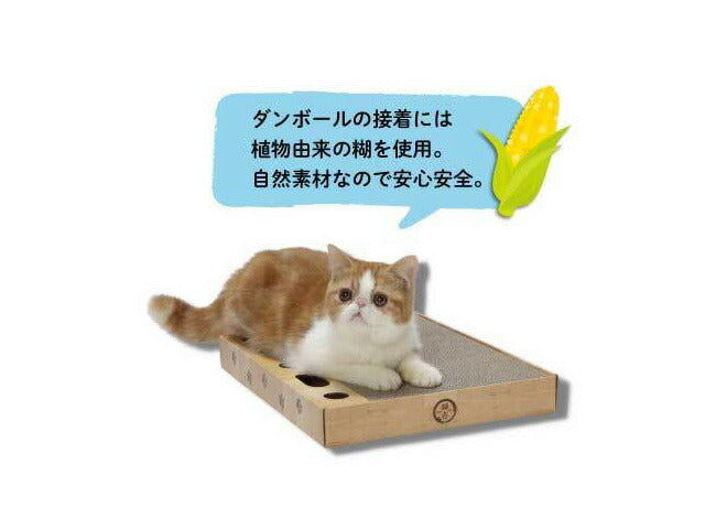 猫壱 バリバリパッド コロコロボール スクエア ダンボール 爪とぎ 爪研ぎ 鈴入り ボール 猫用 猫用品 ねこ ネコ 猫の爪とぎ つめとぎ 爪みがき お手入れ