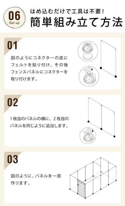 ペットフェンス 半透明 透明 置くだけ 50×70cm ドア付き 防水仕様 滑り止め 組立簡単 コンパクト ジョイント式 ペットサークル ペットケージ ペットフェンス 柵 ドックケージ 犬 猫 ペット用品 屋内 広い 脱走防止 仕切り