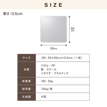 ペットフェンス 透明 50×50cm 半透明 ジョイント式 組立簡単 防水 置くだけ 折りたたみ 脱走防止 滑り止め ペットサークル ペットハウス ペットゲート フェンス ペットケージ 安全柵 小型犬 中型犬