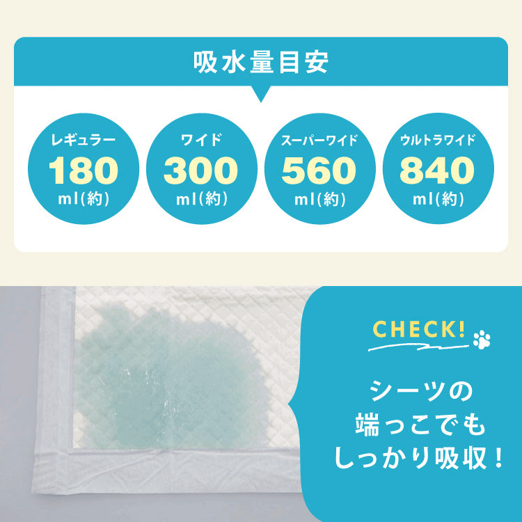 ペットシーツ 薄型 レギュラー 800枚 ワイド 400枚 スーパーワイド 200枚 ウルトラワイド 100枚 ホワイト 白 大容量 超吸収 抗菌 消臭 トイレシート トイレシーツ ペットシート 愛玩動物介護士監修 犬