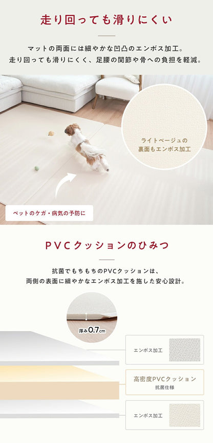 popomi ポポミ 抗菌PVCマット 110×220×0.7cm 抗菌 PVC ペットマット クッションマット 犬 床暖房 撥水 防水 滑り止め ペット マット 大理石 防炎 ドッグマット pvcマット ペット用 防滑 防音 犬 猫(代引不可)