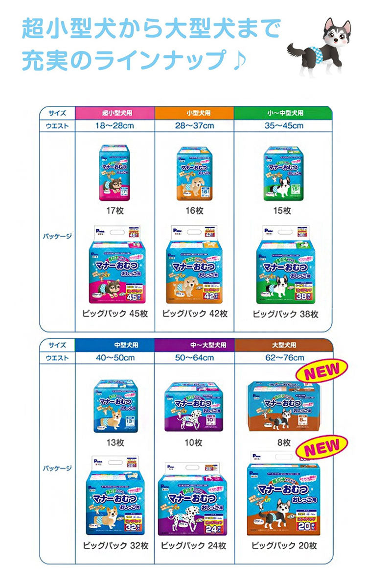 第一衛材 男の子のためのマナーおむつ おしっこ用 ビッグパック 中型犬 32枚 PMO-708 犬 いぬ おむつ 介護 ペット介護 ペット トイレ