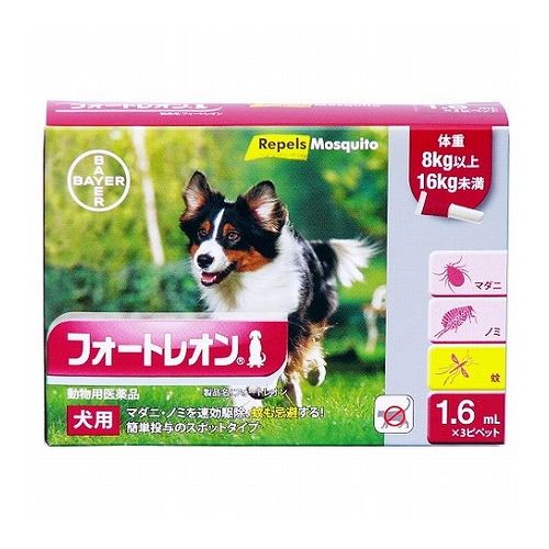 【動物用医薬品】 エランコジャパン フォートレオン 犬用 8kg以上16kg未満 1.6ml×3