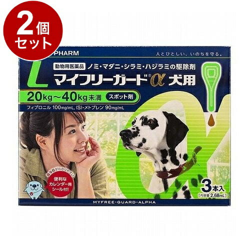 【動物用医薬品】 【2個セット】 ささえあ製薬 マイフリーガードα 犬用 L 20~40kg未満 3本入