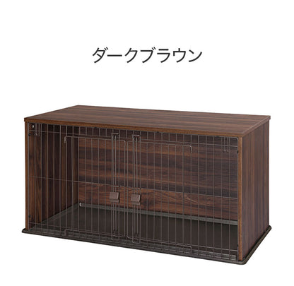 ケージ サークル ハウス 犬 木目調 122x61cm 両開きドア 屋根 トレー付 天板 背面パネル ペットサークル ペットケージ 犬用 ゲージ おしゃれ アイリスオーヤマ ナチュラルファニチャー NFPC-1200