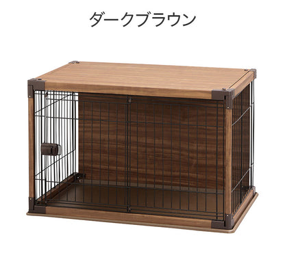 ケージ サークル ハウス 犬 木目調 97x66cm 屋根 トレー付 天板 背面パネル ペットサークル ペットケージ 犬用 ゲージ おしゃれ アイリスオーヤマ インテリアウッディサークル PIWS-960