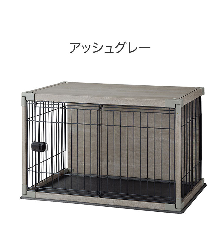 ケージ サークル ハウス 犬 木目調 97x66cm 屋根 トレー付 天板 背面パネル ペットサークル ペットケージ 犬用 ゲージ おしゃれ アイリスオーヤマ インテリアウッディサークル PIWS-960