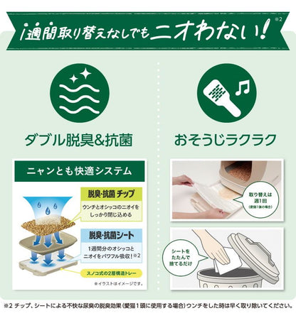 エステー ニャンとも清潔トイレ 脱臭抗菌チップ 小さめの粒 2.5L 猫砂 猫トイレ 猫用トイレ システムトイレ用 ニャンとも にゃんとも