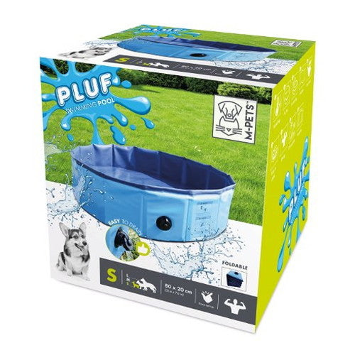 M-PETS エムペッツ プール 犬用 直径120x30cm 空気入れ不要 パンクしない コンパクト PLUFスイミングプール M ドッグプール 浅め 折りたたみ 収納 夏 ペット用