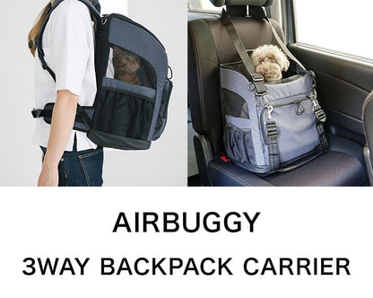 AIRBUGGY 3WAY BACKPACK CARRIER レギュラー エアバギー バックパック キャリー リュック型キャリー バック型 バッグ型 ペットカート 超小型犬 小型犬 猫 Air Buggy for Dog