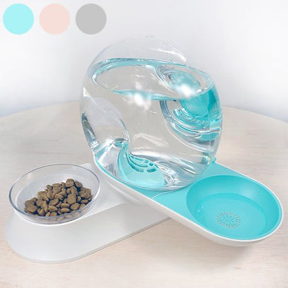 M-PETS エムペッツ カタツムリペット 給水器&給食器 犬用 猫用 自動給水器 水飲み 水やり 給餌器 電源不要 非電源 ウォーターボウル フードボウル 一体型 ペット用