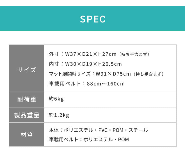 TUNAGO ツナゴ キャリーバッグ トート 3Way Drive&Carry S バッグ ドライブ用キャリー マット ドライブマット 組み立て 折り畳み 折りたたみ 犬用 猫用 ペット用 通院 防災 避難所