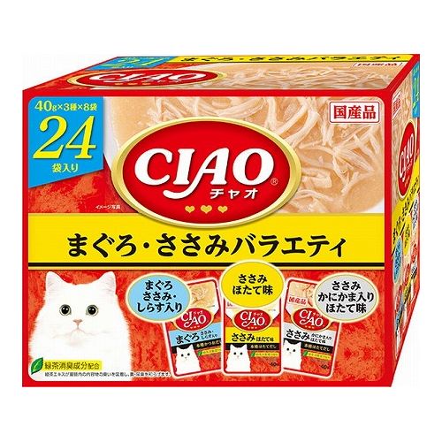 いなばペットフード CIAO パウチ まぐろ・ささみバラエティ 40g×24袋