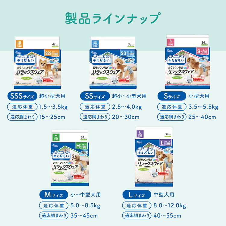 【8個セット】 エリエールペット キミおもい リラックスウェア S 36枚 おむつ オムツ ペットおむつ 犬用 犬用おむつ トイレ 男女共用 兼用