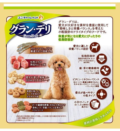 ユニ・チャーム グラン・デリ カリカリ仕立て 成犬用 低脂肪 味わいビーフ入りセレクト~脂肪分約25%カット~ 1.6kg