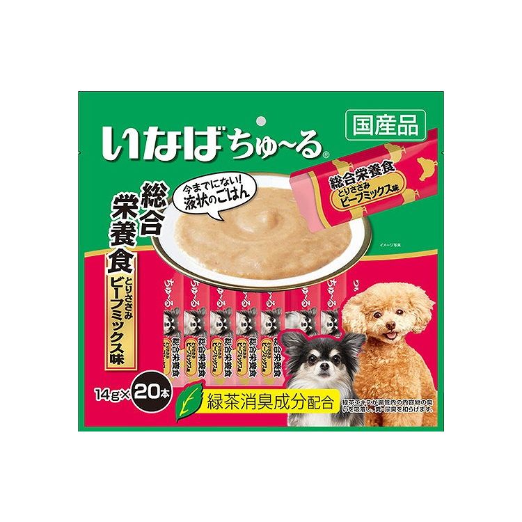 いなばペットフード いなば いなばちゅ~る 総合栄養食 とりささみ ビーフミックス味 14g×20本